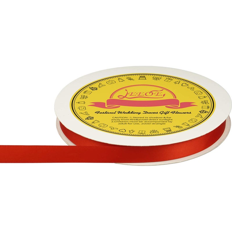 LEEQE Double Face Red Satin Ribbon 1/2 inch X 50 Yards Polyester Red Ribbon for Gift Wrapping Very Suitable for Weddings Party Hair Bow Invitation Decorations and More - Image 4